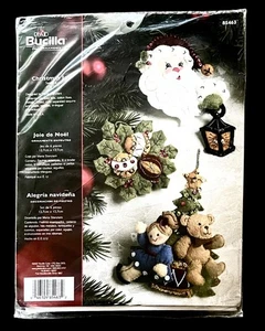DE COLECCIÓN BUCILLA ~ ALEGRÍA DE NAVIDAD ~ 6 Fieltro Adorno Kit ~ 85463 ~ NUEVO SELLADO - Imagen 1 de 2