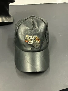Harley Davidson Live to Ride Leather Fitted Baseball Hat - Picture 1 of 12
