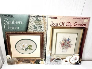Leisure Arts Southern Charm & Joys Of My Garden Flower Cross Stitch Leaflet Lot - Picture 1 of 3