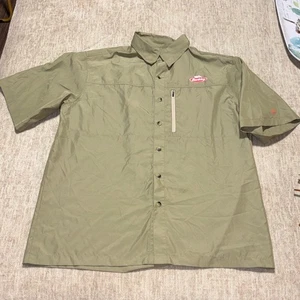 Men's Large Berkley Fishing shirt UPF 20+ green button up collar - Picture 1 of 5