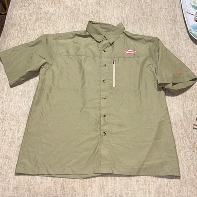Men's Large Berkley Fishing shirt UPF 20+ green button up collar - Image 1 of 4