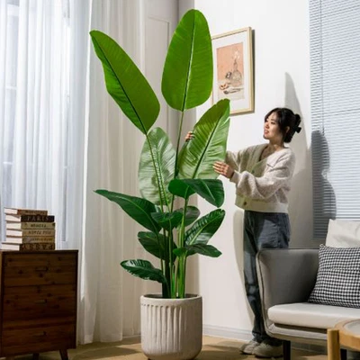 Artificial plant, Portable banana palm tree, indoor decorative 8.2FT/250CM - Image 1 of 4