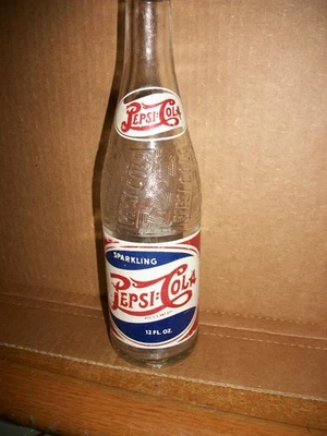Vtg 1947 Pepsi Cola Double Dot Bottle Red, White, Blue, 12 oz. Asheville, N.C. - Image 1 of 4