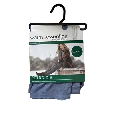 Leggings Cuddl Duds Warm Essentials Retro Acanalados Cintura Alta Azul Tormentoso Brezo XL Foto 1 de 4