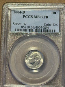 2004-D ROOSEVELT DIME PCGS MS67 FB - Picture 1 of 2