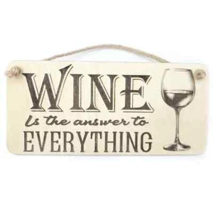 Wine Hanging Wall Plaque Decorative Sign Home Bar Pubshed Gift Ideas Mum Sister - Picture 1 of 4