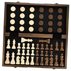  Magnetisches Holzschach und Dame Spielset, 15 Zoll (2 in 1) Schachbrett 