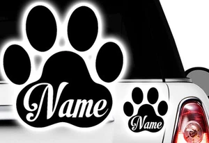 WUNSCHNAME Pfote, Dog, Cat, Katzenpfote Hundepfote vvv Namen Aufkleber Sticker - Bild 1 von 2