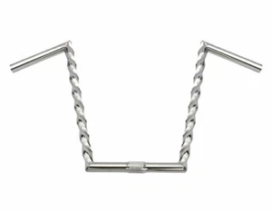 GENUINE VINTAGE LOWRIDER V APE TWISTED 12" RISE HANDLEBAR IN 25.4MM IN CHROME. - Picture 1 of 1