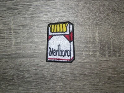 Marlboro Red Pack Cigarettes Retro Style Embroidered Iron-On Patch 2" x 2.75"