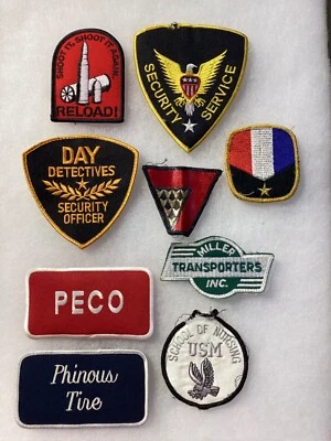 VINTAGE MIXED PATCH LOT OF 9 PATCHES Peco Phinous Tire etc. - Image 1 of 2