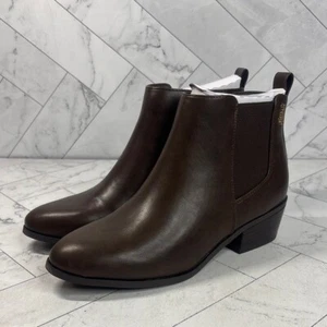 NWT Sugar Womens Envoy Brown Faux Leather Elastic Zipper Ankle Boots Size 7.5M - Picture 1 of 8
