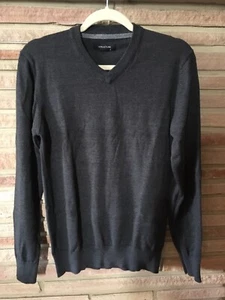 Men's Structure Gray V-Neck Long Sleeve Sweater Size Small - Picture 1 of 9