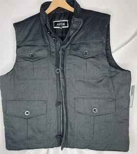 APT 9 Men’s 2XL Puffer Vest Zip/Button Front Charcoal Gray - Picture 1 of 6