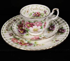 Royal Albert Teegedeck October, Flower of the Month COSMOS Sammeltasse 1#S - Picture 1 of 10
