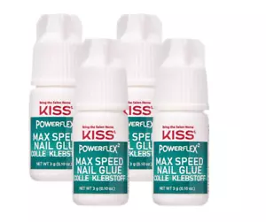 Kiss Powerflex Glue Products Maximum Speed Nail Glue - Pack of 4 - Picture 1 of 5
