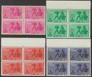 1960 Südvietnam Briefmarken Block 4 Flüchtlingsfamilie Scott # 132-135 postfrisch         - Bild 1 von 1