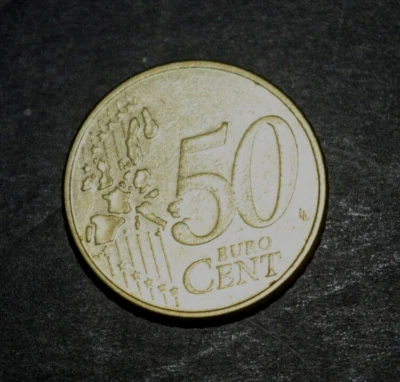 VINTAGE, (GERMANY BUILDING) "50 Cents - EURO CENT" Coin, Nicely Circulated, 2002 - Image 1 of 3