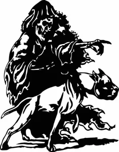 GRIM REAPER PITBULL EVIL SKULL GRP DIE CUT VINYL DECAL STICKER CAR MATTE BLACK - Picture 1 of 3