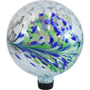 Floral Spring Splash Glass Gazing Globe - 10 in by Sunnydaze