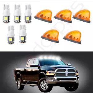 Amber Lens 1313A Cab Roof Clearance Light+W5W 5050 White LEDFor 73-87 Chevy/GMC - Picture 1 of 12