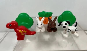 Lego Duplo Vintage Tier Figur Konvolut Hase rot Dinosaurier Dalmatiner Karotten Busch - Bild 1 von 7