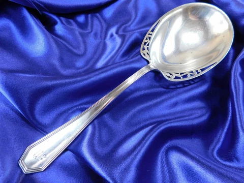 DOMINICK & HAFF QUEEN ANNE PLAIN STERLING SILVER CASSEROLE SPOON - GOOD M Cover