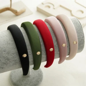 Satin Sponge Headbands Women New Wide Hair Band Headwear Classic Head Hoop Hot - Picture 1 of 15