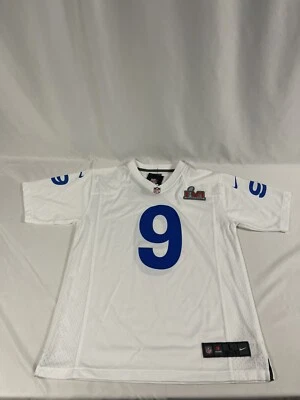 Camiseta deportiva Nike Los Angeles Rams Matthew Stafford #9 blanca Superbowl 56 juvenil grande Foto 1 de 4