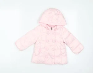 Abrigo básico rosa United Colors of Benetton para niñas talla 12-18 meses cremallera - Imagen 1 de 10