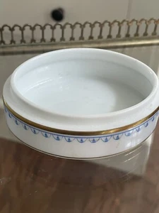 First Edition Herend Replacement Oval Box Bottom ONLY Blue Fishnet Hand Painted - Picture 1 of 11