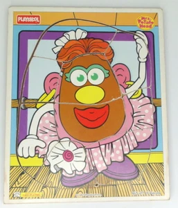 Rompecabezas de bandeja de madera Playskool #163-07 cabeza de papa señora 9 piezas vintage 1997 - Imagen 1 de 7