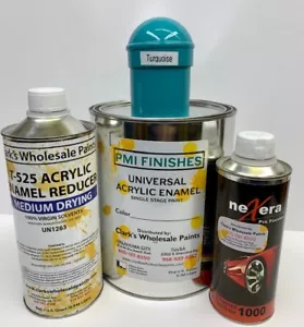 Turquoise Gallon Kit Single Stage ACRYLIC ENAMEL Car Auto Paint Kit - Picture 1 of 2