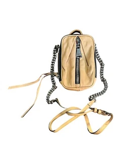 Neu ohne Etikett Aimee Kestenberg beige Leder Kettenband Umhängetasche RFID Reisetasche 8x5" - Bild 1 von 10
