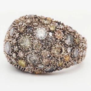 Fancy Color Diamonds Cluster Cocktail Ring 7.98 TCW 18K White Gold - Picture 1 of 4