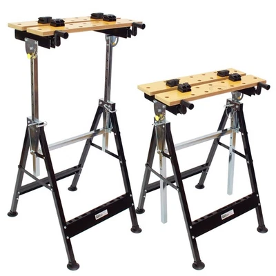 BAUMARKTPLUS 2er Set Werkbank Werktisch Spanntisch Arbeitstich Klappbar höhenverstellbar