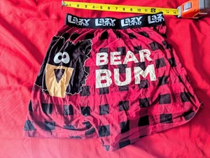 Lazy One Boxer shorts PJ lounge bear bum minnesota boys M red funny christmas - Picture 1 of 3