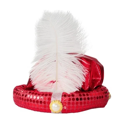 Disfraz de Aladino Sombrero de Aladino Sombrero de Aladino con Pluma y Perla Precioso Turbante de Sultán Foto 1 de 4