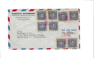 El Salvador Cover sent to England - Picture 1 of 2