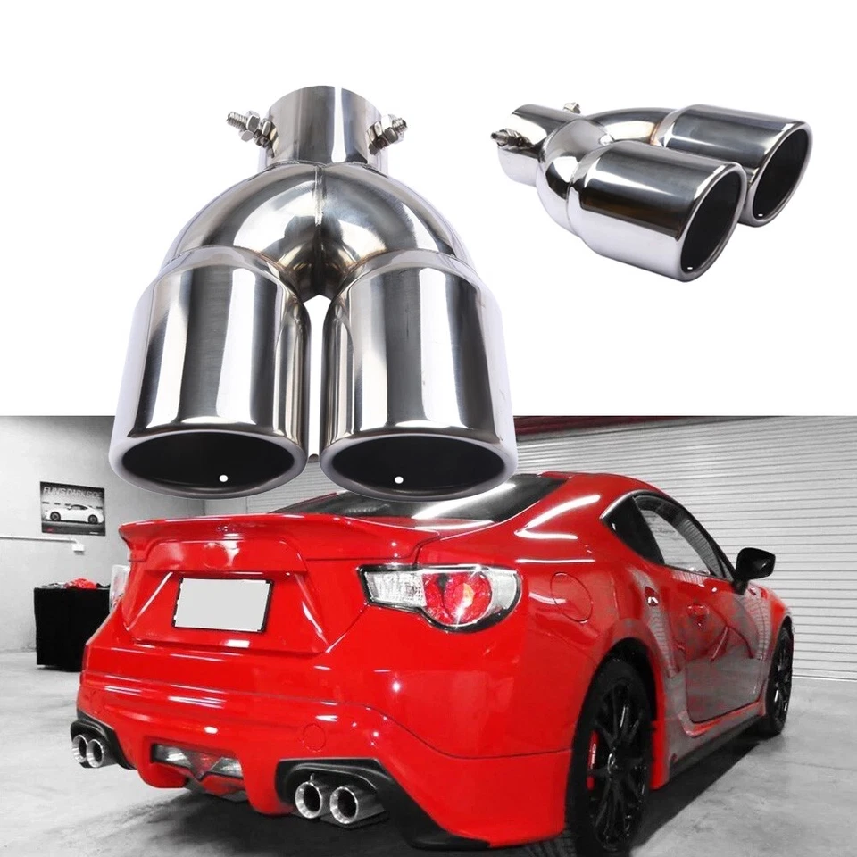Puntas de silenciador de escape trasero de doble salida calibre para Toyota 86 GT Foto 1 de 4