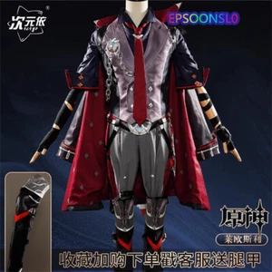 Genshin Impact Halloween Wriothesley Costume Cosplay Abiti Carnevale Set Completi - Foto 1 di 24