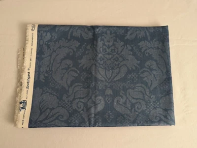 Tela Damasco Waverly Azul Vintage 1 Yarda ~ 100% Algodón Serigrafía Scotchgard Foto 1 de 4