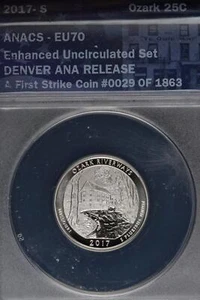 2017 S Enhanced Ozark Riverways Quarter ANACS EU70 *DoubleJCoins* 1900-29 - Picture 1 of 2