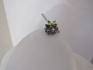 Vintage Cluster-Ring Sterlingsilber mehrfarbig Topas & Markasiten Größe 4,5 - Bild 1 von 7