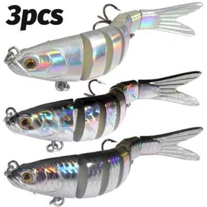 New Swimbait 27g Multi Joint Bait Slow Sinking Bionic Fish Swimming Treble Hook - Picture 1 of 26