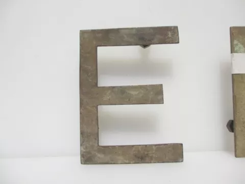 Vintage Brass Shop Letter Initial Sign Plaque Letter "E" Antique Old 6.25"H Cover