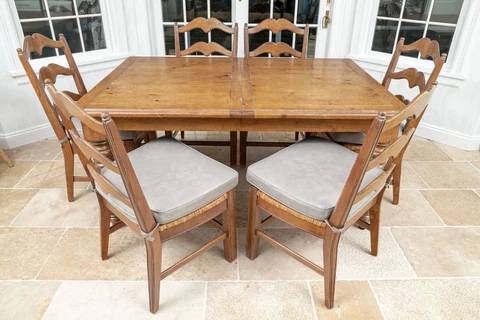 Vintage Pine Rectangular Farmhouse Extension Dining Set Cover