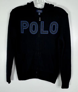 Ralph Lauren Polo Knitted Cardigan Jumper Embroidered Pony Casual Boys Blue M - Picture 1 of 19