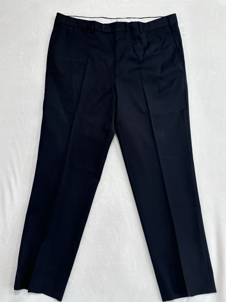 Pantalones Luciano Barbera Para Hombre, Italia 54 EE. UU. 38 Negro Recto, 100% Lana, 670TH3G449 Foto 1 de 4