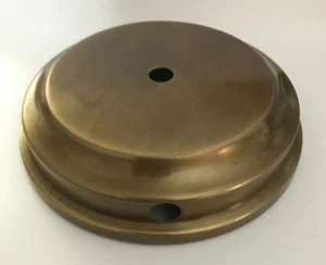 New 4" Diameter Lamp Base, Modern Style Solid Spun Brass, Flared Antique Finish - Picture 1 of 4